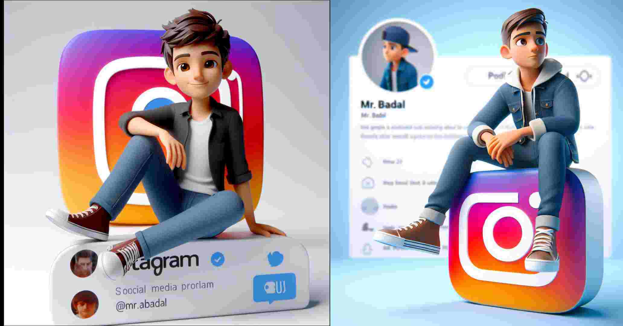 Bing AI Image Creator Instagram 3D